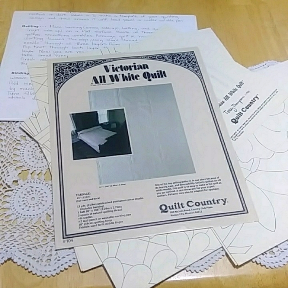 Vintage Terry Thompson Victorian All White Quilt Pattern
